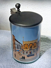 Bierkrug mit Zinndeckel nach