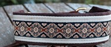 Hundehalsband mit Zugstopp, 45mm breit, braun/beige  für Halsumfang 43cm