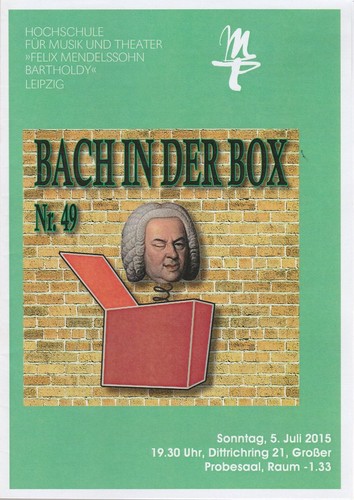Programmheft bach der - programmheft, box