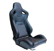 AutoStyle SS 74LR AK Rennsitz Sportsitz schwarz Rot Kunstleder