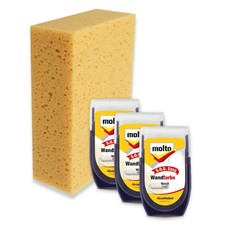 3x Molto SOS Easy Wandfarbe Farbroller weiß matt 30 ml und Schwamm