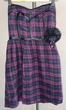 ? Iron Fist Cocktailkleid schwarz-lila Kariert Gr. S Rockabilly Edel ?