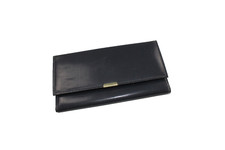 VINTAGE !  WUNDERSCHÖNE GELDBÖRSE LEDER  BLAUGRAU NEU !