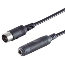 Audio Stereo AUX Adapter Würfelstecker DIN 5pol zu Klinkenbuchse 3pol 6,3mm 0,2m