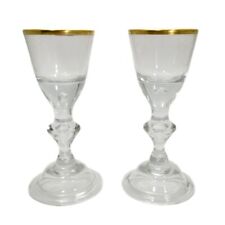 1. von 2. Lauensteiner Kelchglas mit Goldrand, Luftperlen in Nodus & Schaft,