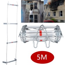 5M Feuerleiter mit 2 Haken Feuerfeste Rettungsleiter Notleiter Strickleiter