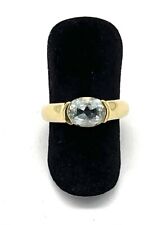 333/- 8KT Gelbgold Ring, Aquamarin, Damen, Gr. 53, guter Zustand. 