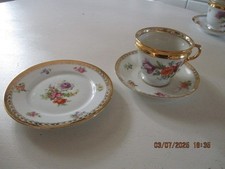 Antike Tasse Gedeck Sammelgedeck CT Carl Tielsch Blumendekor guter Zustand