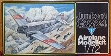 Flugzeugmodellbausatz Junkers G23/24 im Maßstab 1:72 der Firma VEB Plasticart