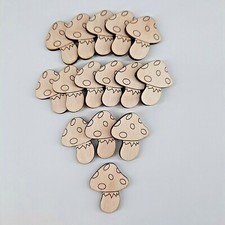 Glücks-Pilze 15-Teile Holz Basteln Verzieren Gestalten Dekorieren Streudeko DIY