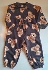 Baby 2-teiliges Set Gr. 86 H&M Shirt und Hose braun mit Bärenmotiv 100 % Baumwol