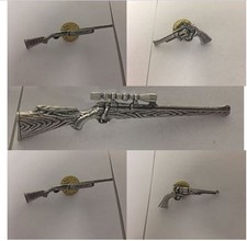 Zinnnadel Abzeichen Jagdgewehr Schrotflinte Messer Revolver Pin Abzeichen 