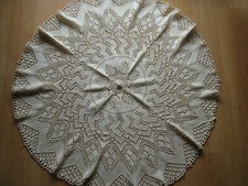 Tischdecke* Handarbeit* gestrickt* Lochmuster* rund* ca 105cm ecru* BW* Decke* 