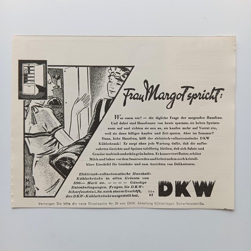 1931 dkw kühlschrank zschopau - 1931,