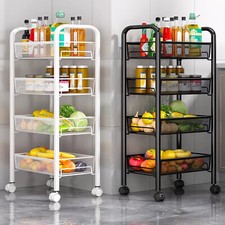 Küchenwagen Rollwagen Servierwagen 4 Ebenen mit Rollen Küchentrolley Bastelwagen