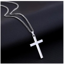 Edelstahl Halskette mit Kreuz