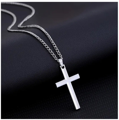 Edelstahl halskette mit kreuz - mit,