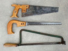 3 ALTE SÄGEN, Holzsäge, Astsäge, Handsäge, Fuchsschwanz, Holzgriff, vintage