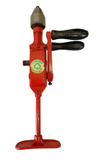 Vintage alter Eichen Handbohrer aus mit Stahlbohrfutter & Holzgriffen Handwerker