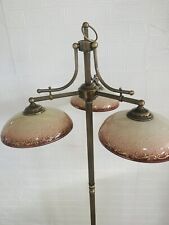 Leselampe Jugendstil Messing 3Pflammig Stehlampe Flur Lampe Glas Bogen Antik 166