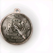 1x Anhänger Bieruhr König Ludwig II Münze Trachtenschmuck,Bierzähler,Spaß,Party