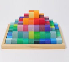 Grimms 42080 Kleine Stufenpyramide Ab 3 Jahren 100 Bauklötze Holzrahmen + BONUS