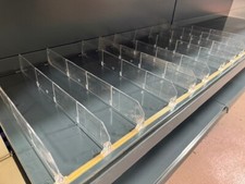 Trennscheibe 10x Unterteiler Trenner  T44cm Set für Tegometall Fachboden L100cm