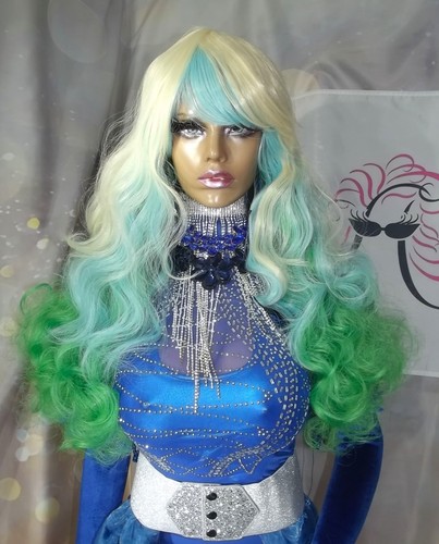Perücke wig blond türkis - perücke, wig,blond,türkis