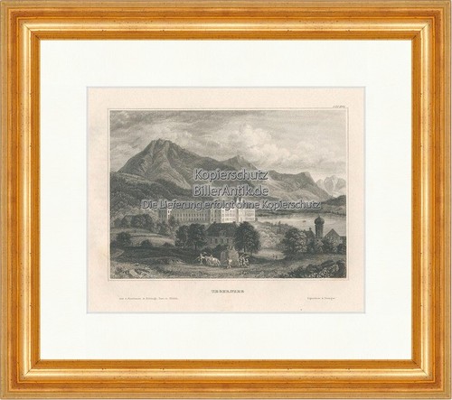 Tegernsee stahlstich kloster - tegernsee,