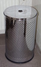 Wäschebehälter Wäschekorb Wäschesammler aus Edelstahl mit Deckel - 55 L