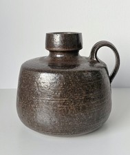 Studio Keramik Vase braun 16cm Rudi Stahl Nr. 3007 Handarbeit Vintage Krugvase