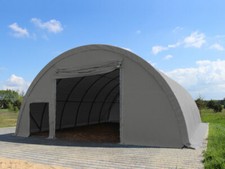 Rundbogenhalle 9,15m x 12m Lagerzelt Zelthalle Höhe 4,5 m grauPVC