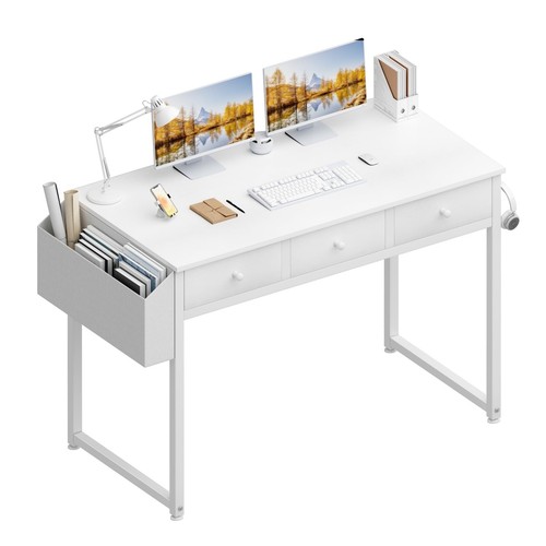 Schreibtisch weiß 100 cm - weiß,