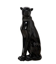 Deko Figur Skulptur Statue Panther mit Halsband sitzend Design edel 60 cm