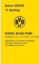 2 Tickets Borussia Dortmund gegen  TSG 1899 Hoffenheim  am 07.12.25 BVB