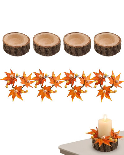 Holz teelichthalter set mit - holz-teelichthalter,