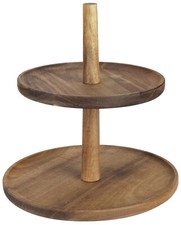 Akazienholz Etagere 2-stöckig