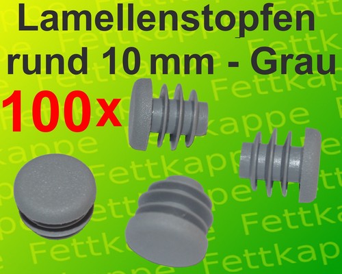 100 lamellenstopfen grau - grau, Ø