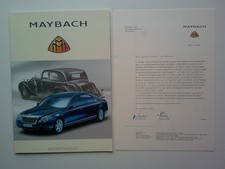 Prospekt Maybach zur Markteinführung inkl. Anschreiben v 2002