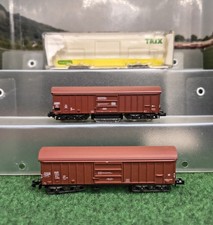 1x Minitrix 15500 Schienenreinigungswagen Schwenkdachwagen, 1x  Schwenkdachwagen