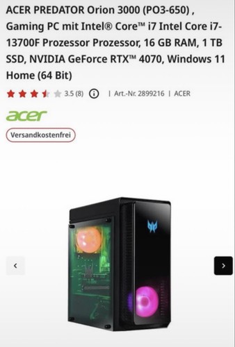 Gamer acer predator - pc,
