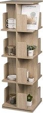 360° drehbares Bücherregal Raumteiler Standregal Drehregal Büroregal MDF 010wdlb