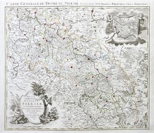 Schlesien Silesia Wroclaw Polska Polen Poland Karte map Mortier Kupferstich 1741