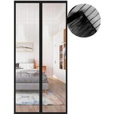 Fliegengitter Magnet Tür Insektenschutz Balkontur 70x240 cm Schwarz