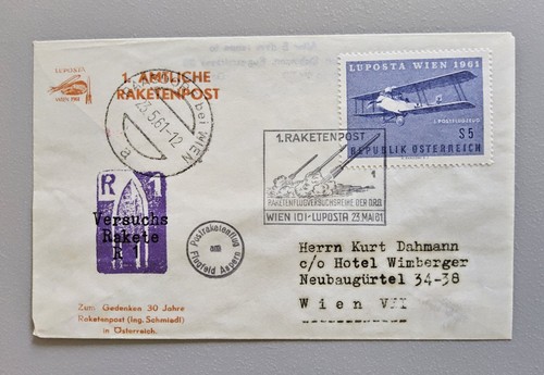 Beleg amtliche raketenpost - beleg,