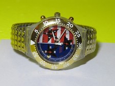 Swatch mid size - aqua, chrono