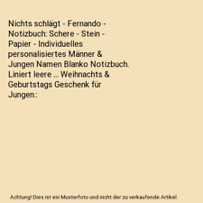 Nichts schlägt - Fernando - Notizbuch: Schere - Stein - Papier - Individuelles 