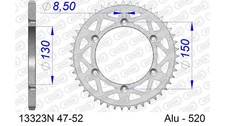 Alu-Kettenrad AFAM 520 - 49Z (Silber) 13323N-49 ID 130 LK 150 6-Loch