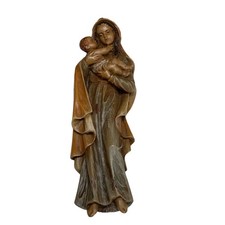 Heiligenfiguren Madonna mit Kind Holz Optisch Wandaufhängung höhe ca.18 Cm R/20c
