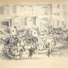 Rudolf Grossmann Expressionismus Begräbnis Berliner Bilder Orig Lithografie 1912